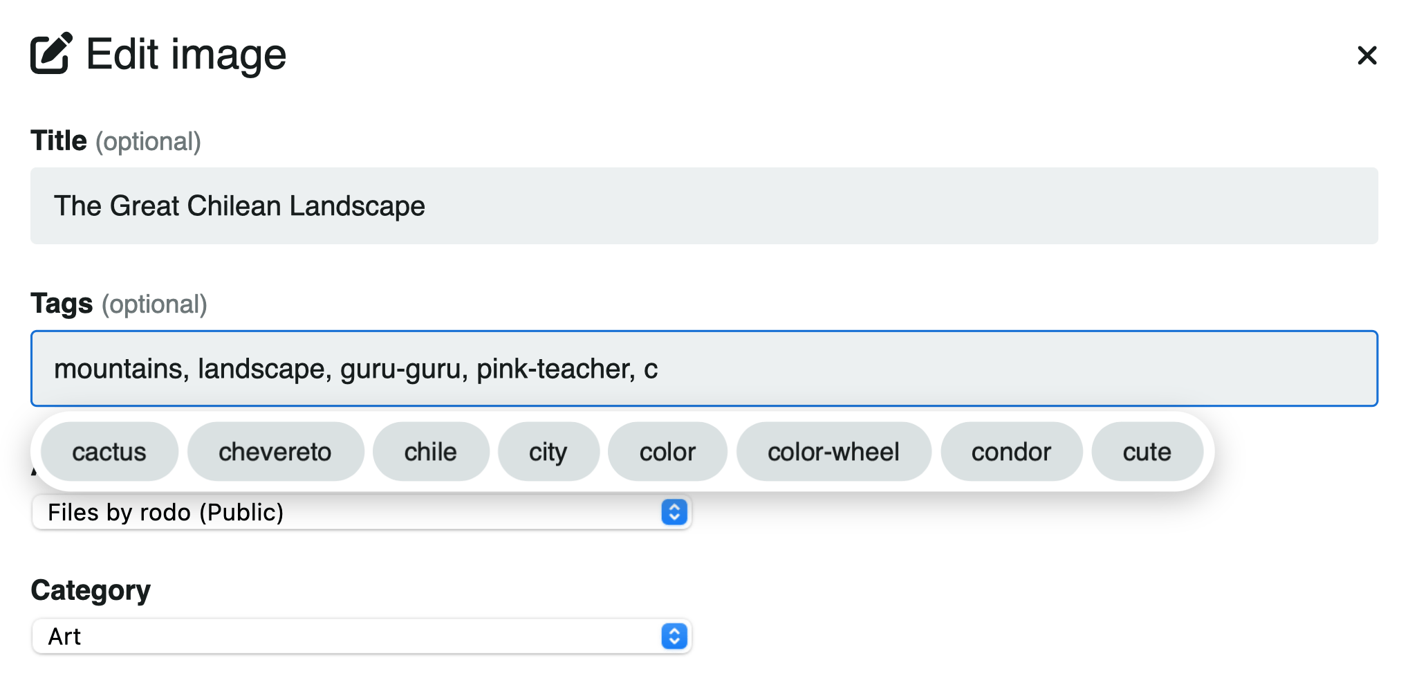 Tag autocomplete